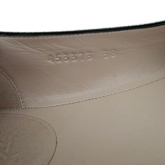 Gucci GG Marmont Fringe Ballet Flat Size 38 US 8 Gold Foil Leather Slipper - Picture 12 of 12